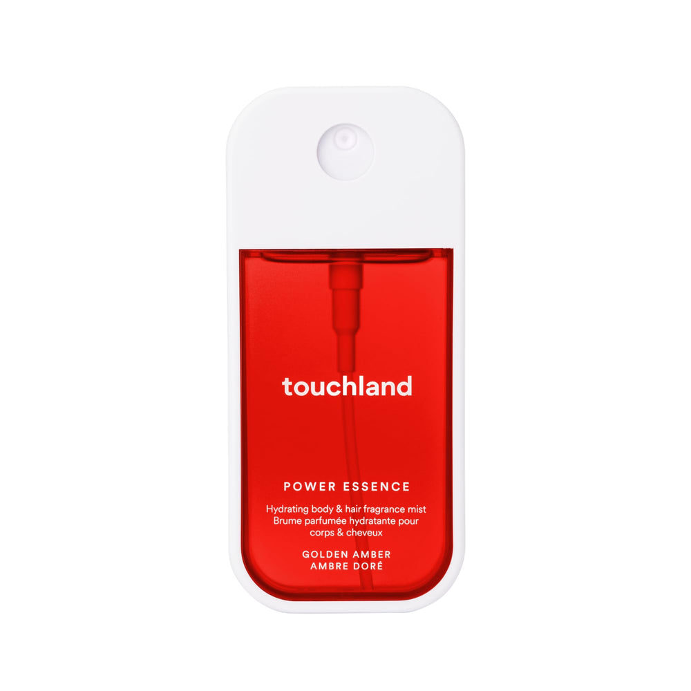 Touchland Golden Amber bottle-front showcases warm floral notes for everyday refreshment.
