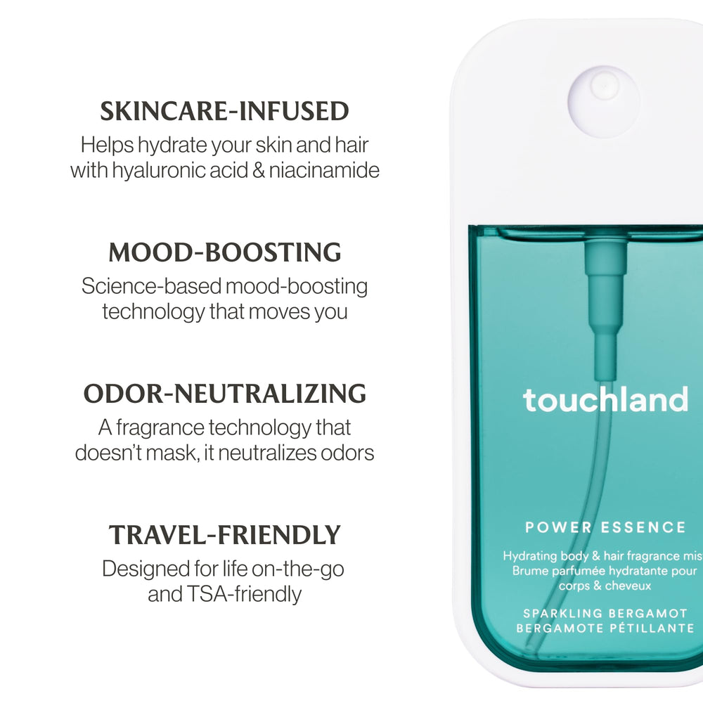Touchland lightweight mist on skin for a fast pick-me-up