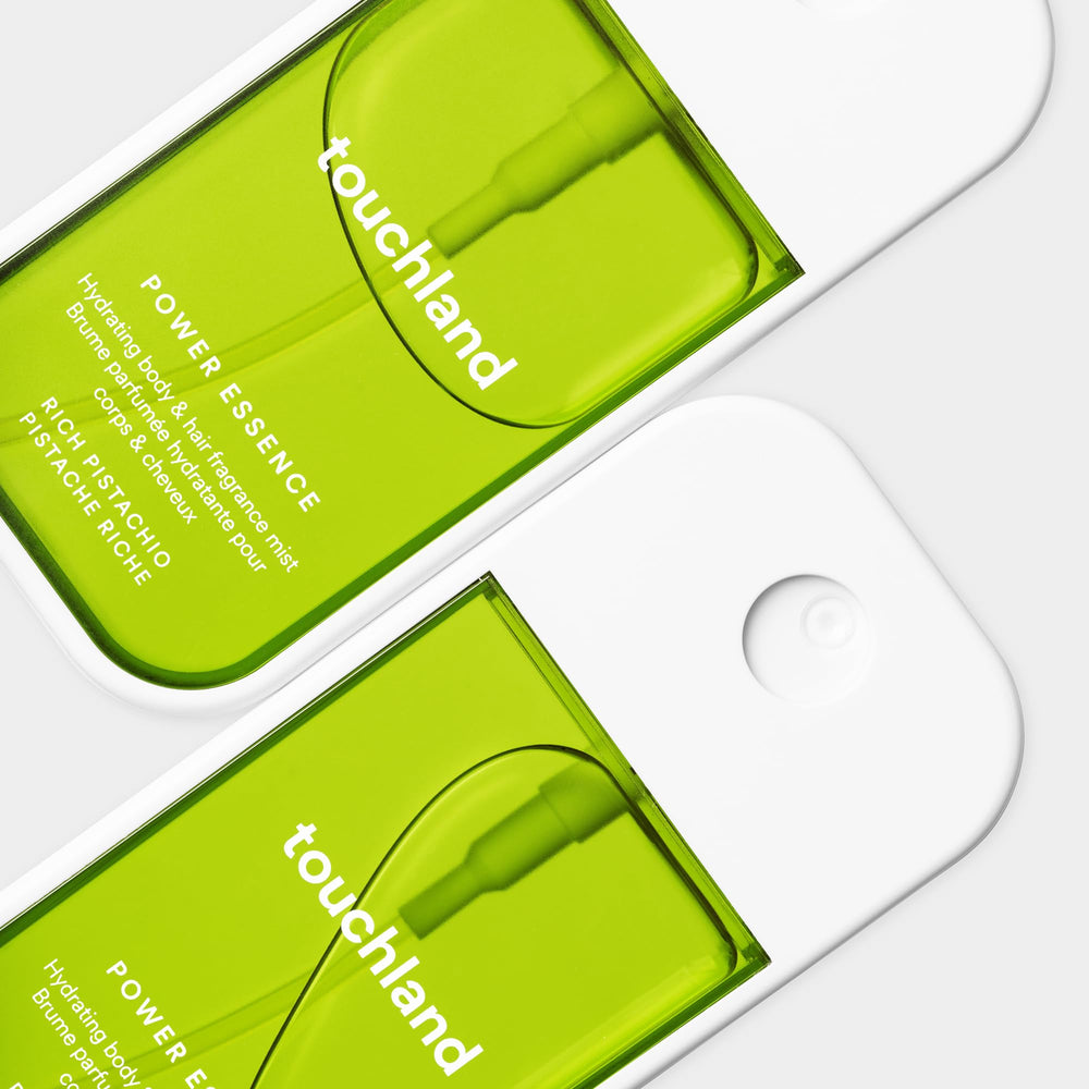 Touchland Rich Pistachio on-the-go mist ready for quick refresh during daily routine.
