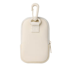 Touchland Touchette pouch Ivory snap hook closeup for secure styling.