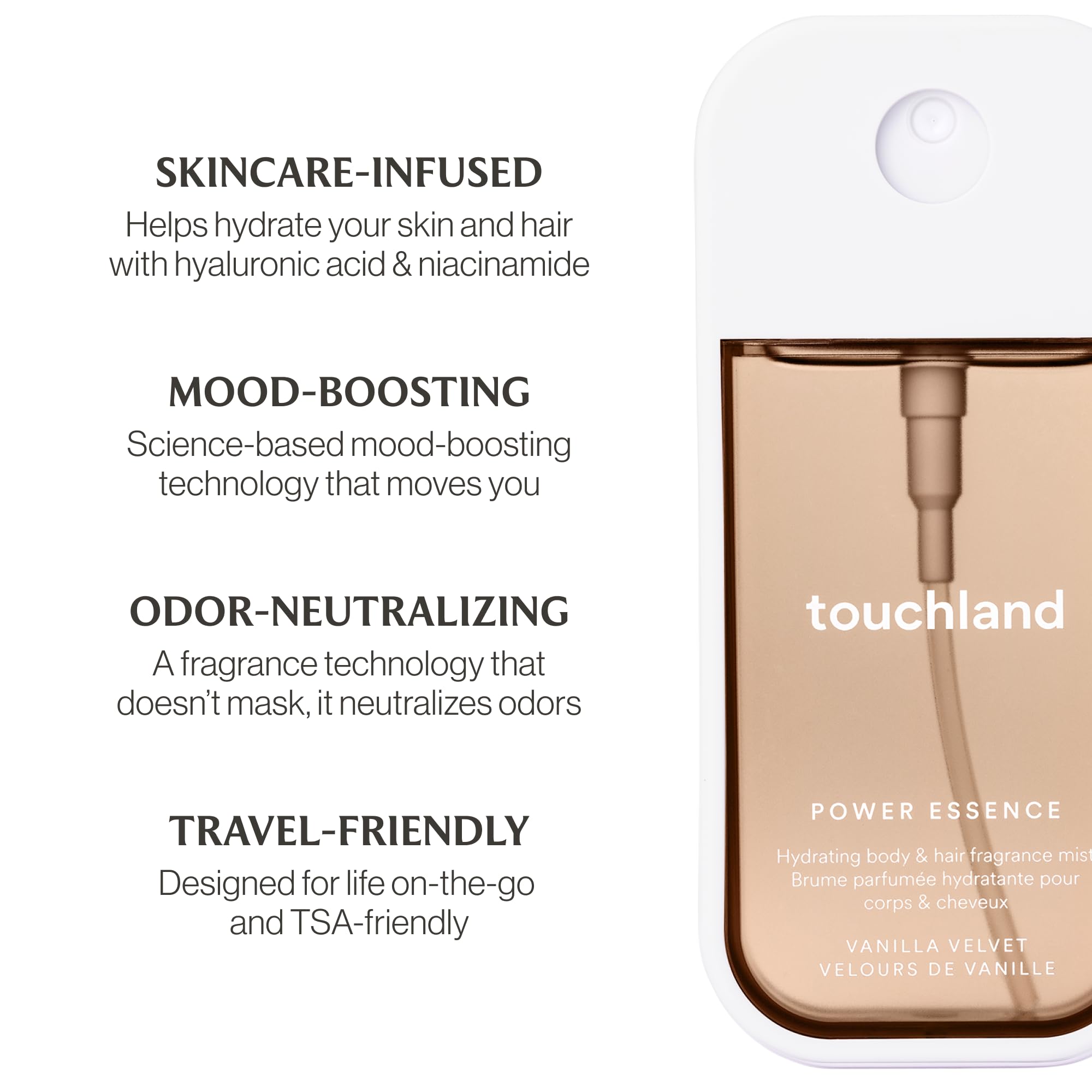 Touchland products are vegan, cruelty-free, and dermatologist-tested.