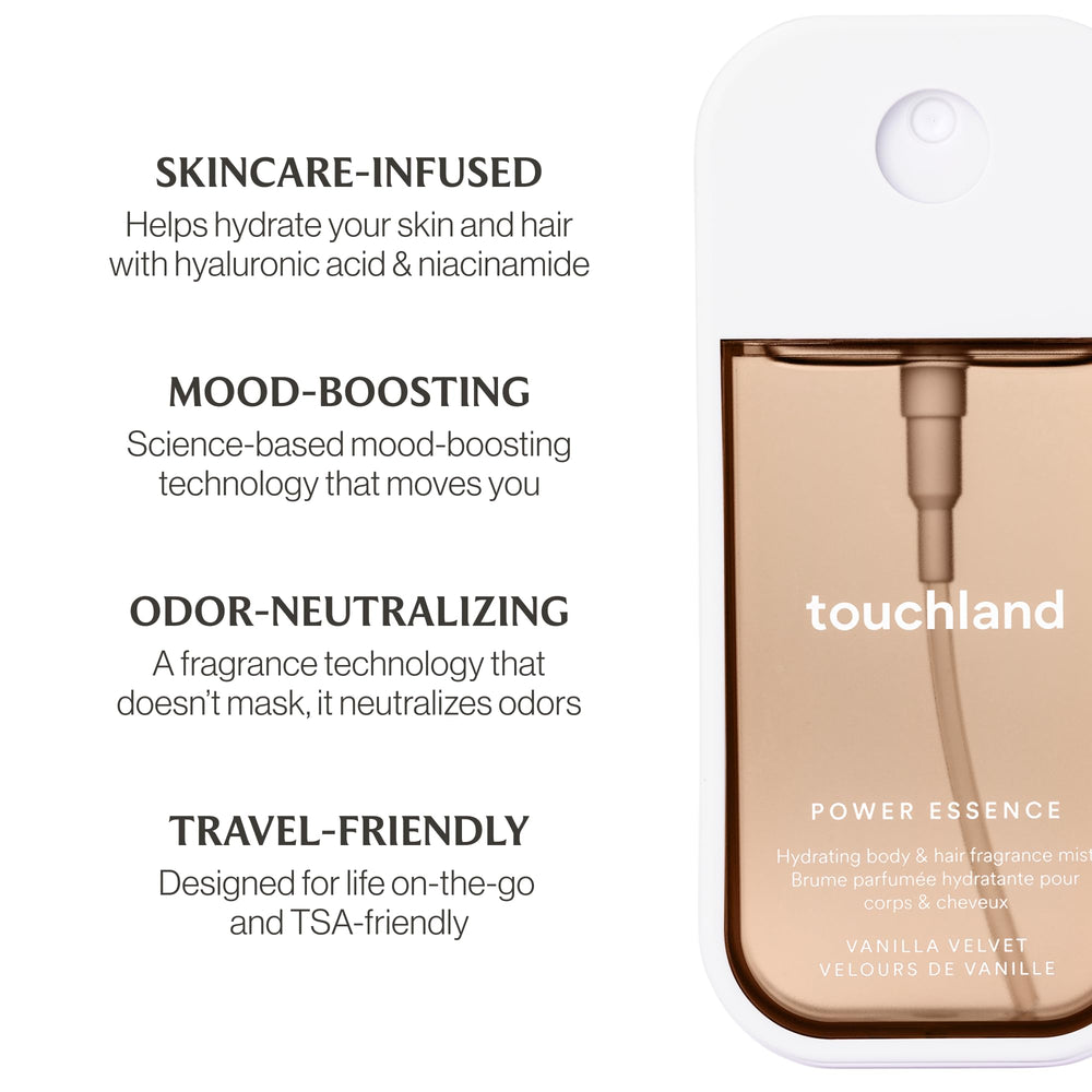Touchland Vanilla Velvet travel capless design emphasizes portability.