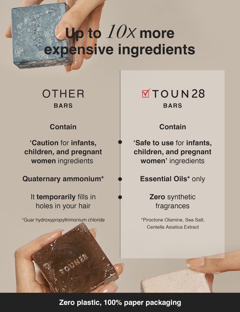 TOUN28 solid shampoo bar lathers for effective cleansing.
