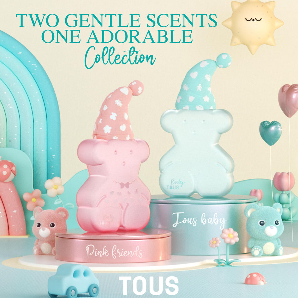 TOUS Baby Cologne application demonstrates gentle spray for sensitive skin