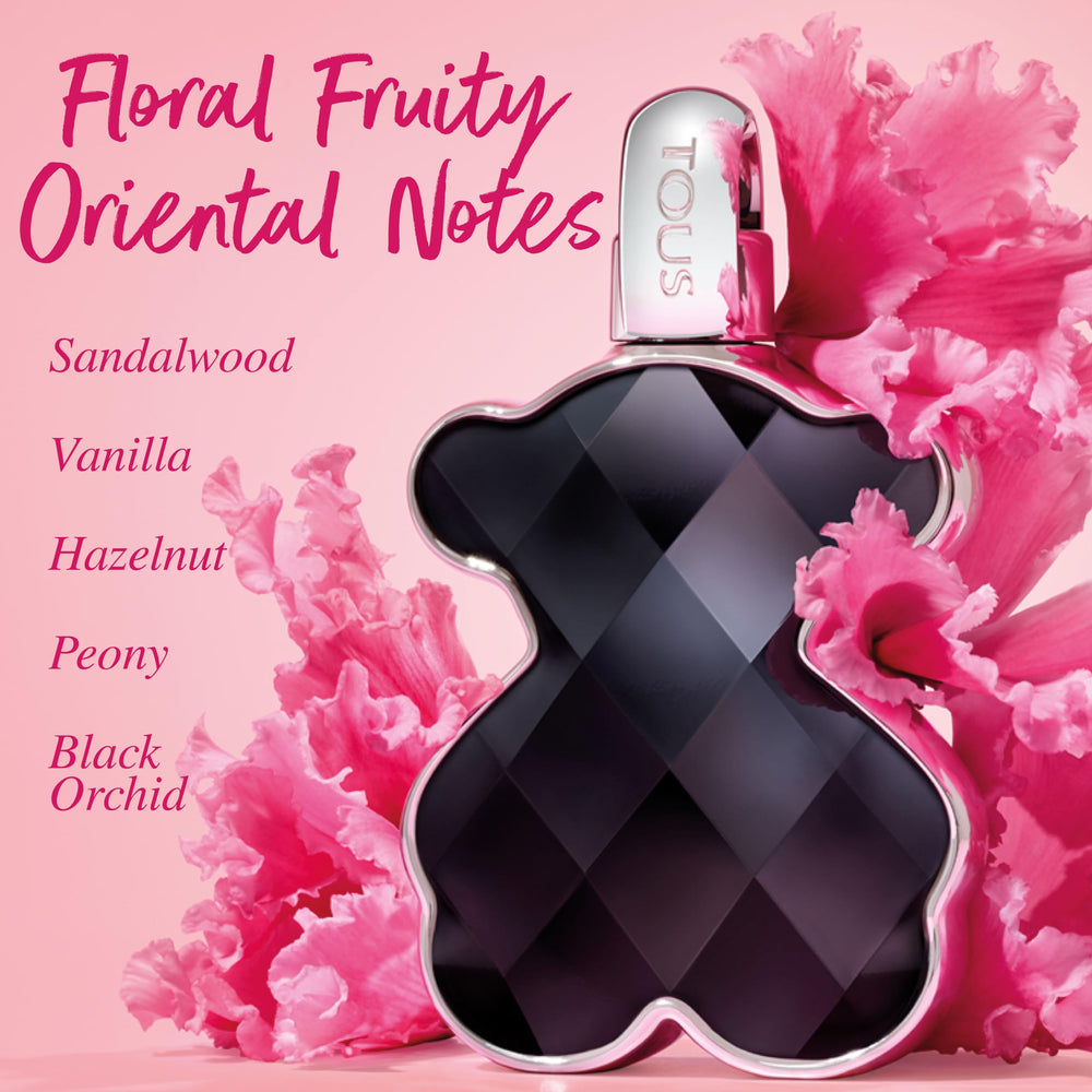 TOUS Love Me Onyx Parfum vanilla note hints creamy sweetness