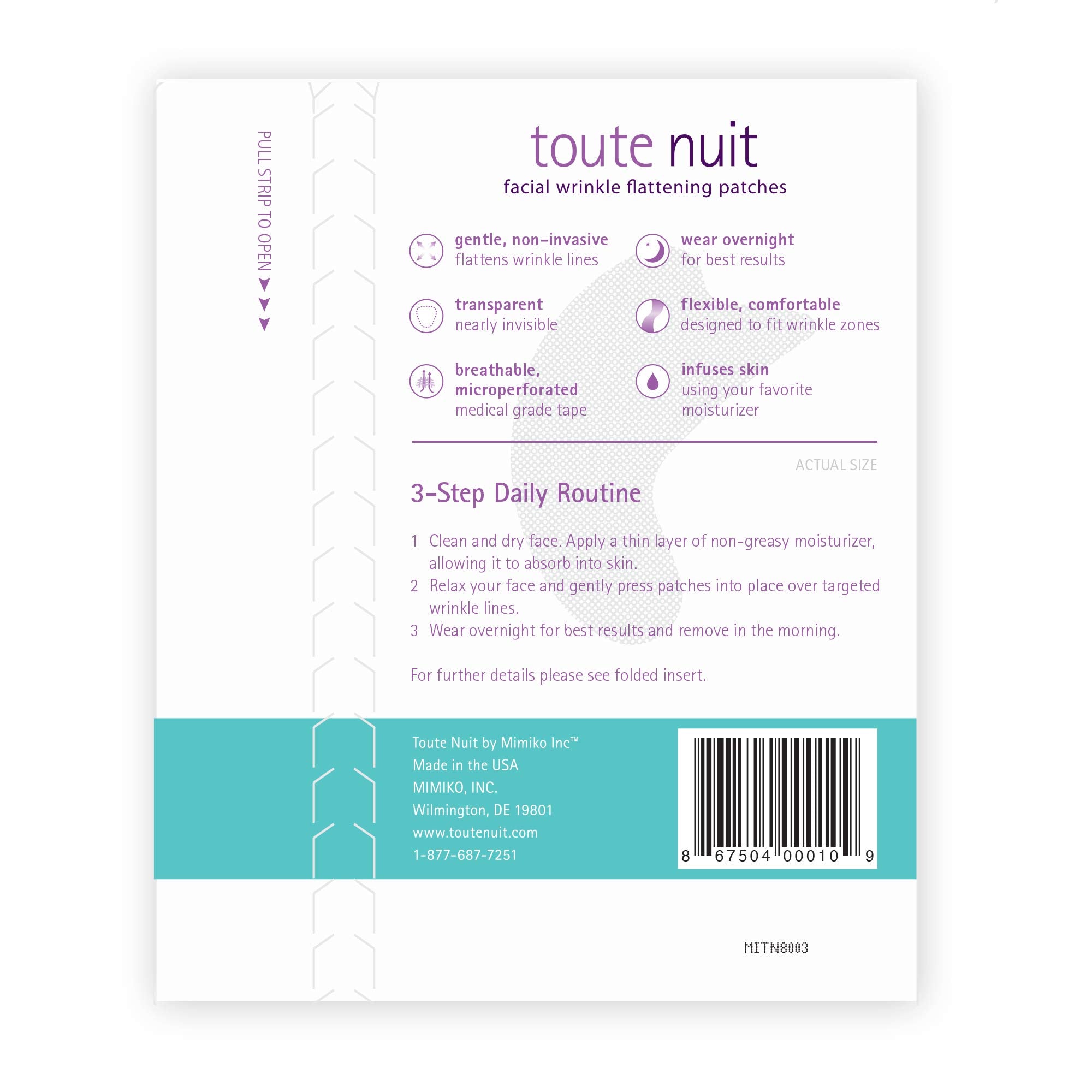 Toute Nuit Dolphin patch hypoallergenic skin-safe materials suitable for sensitive skin.
