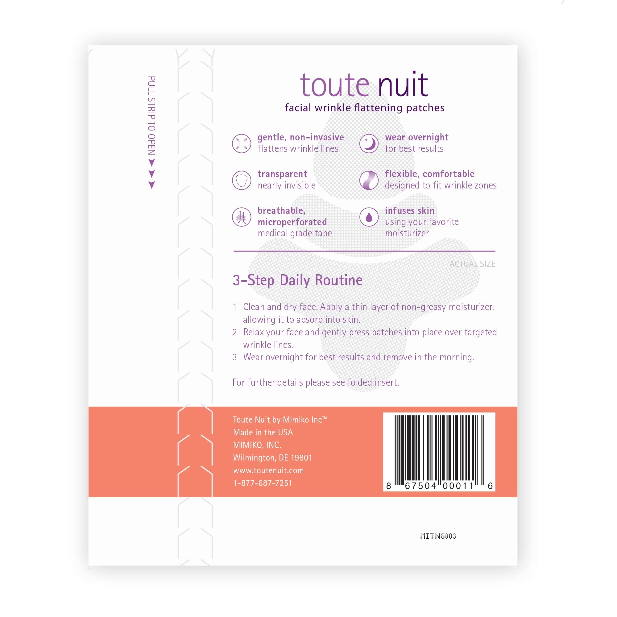 Toute Nuit Wrinkle Patches curve-shape patch smooths mouth lines for overnight wear.