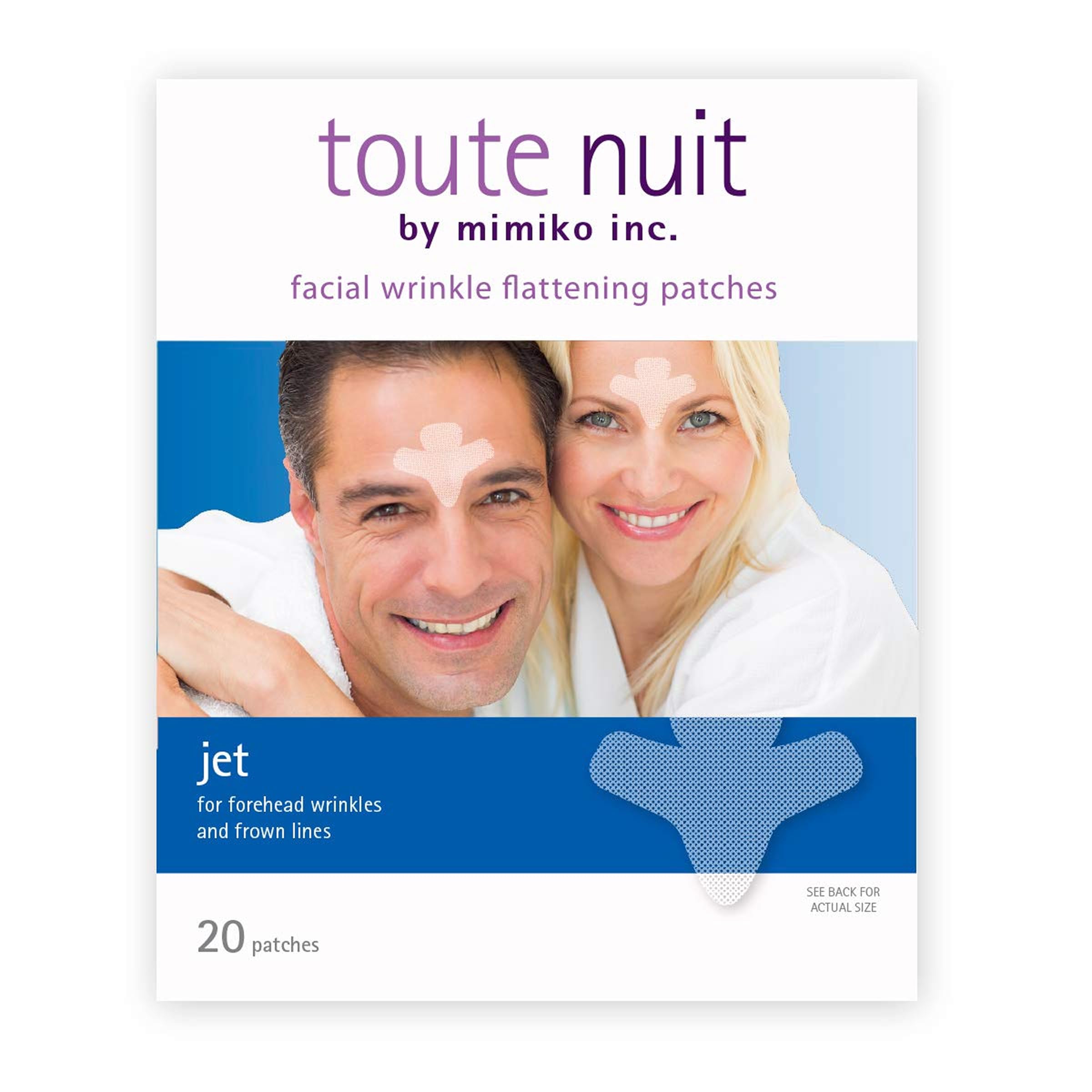 Toute Nuit Wrinkle Patches Jet large frown line patch targets deep lines for smoothing.