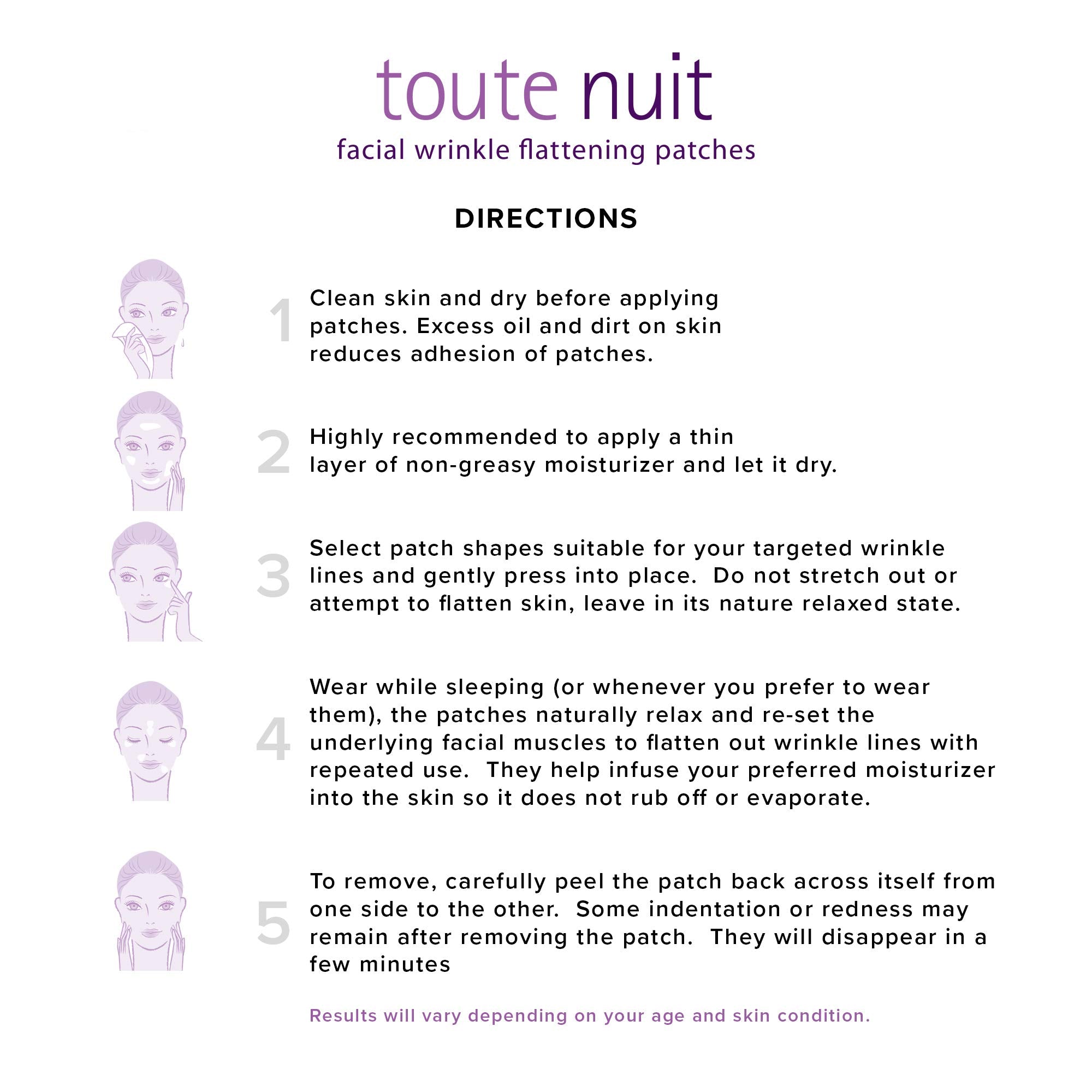 Toute Nuit Wrinkle Patches material closeup highlights unscented skin safe construction