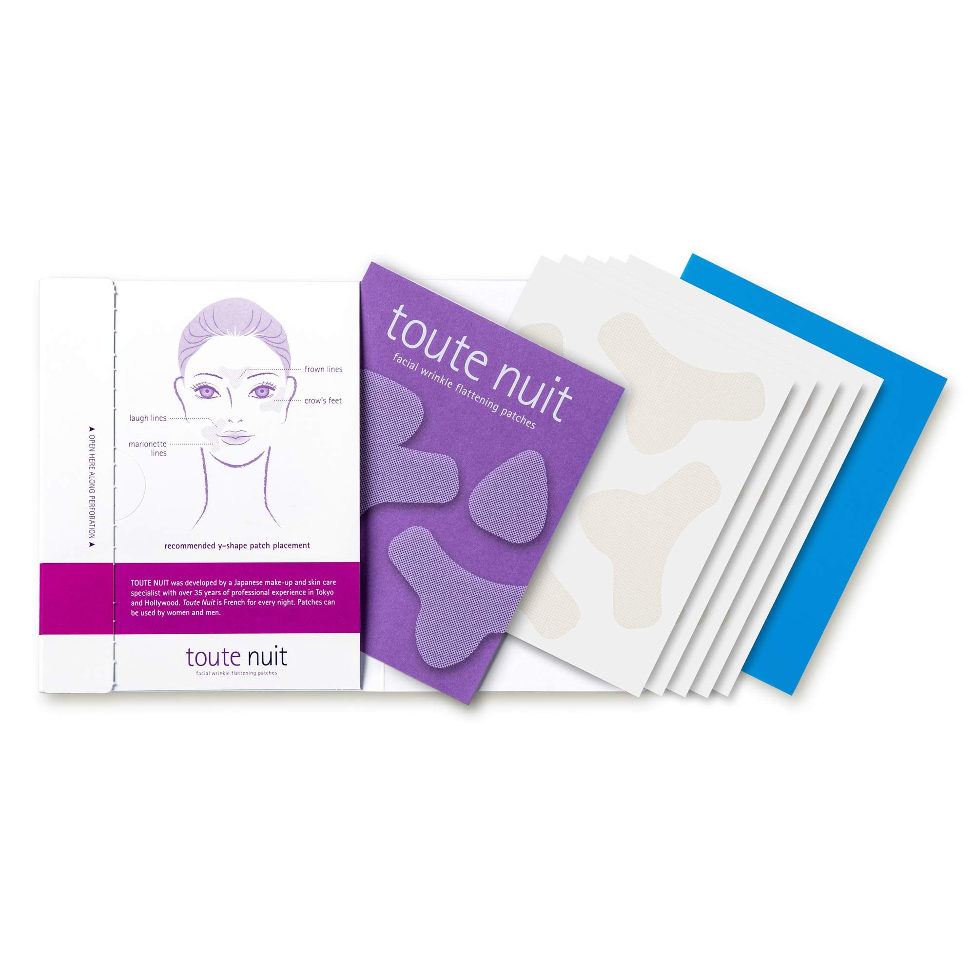 Toute Nuit Wrinkle Patches packaging shot emphasizes USA made quality