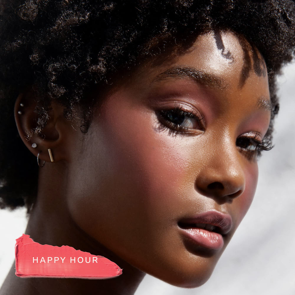 Tower 28 BeachPlease Cream Blush features green tea and mango seed butter in formula.