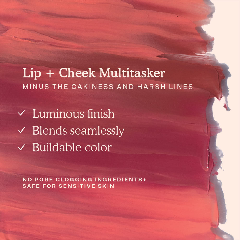 BeachPlease Rosy Nude on lips providing natural tint