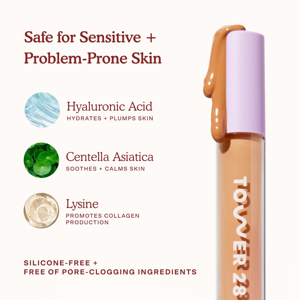 Tower 28 Swipe Serum Concealer used under eye for brightening