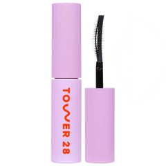 Tower 28 Mini MakeWaves Mascara Jet wand close-up for precise lash definition