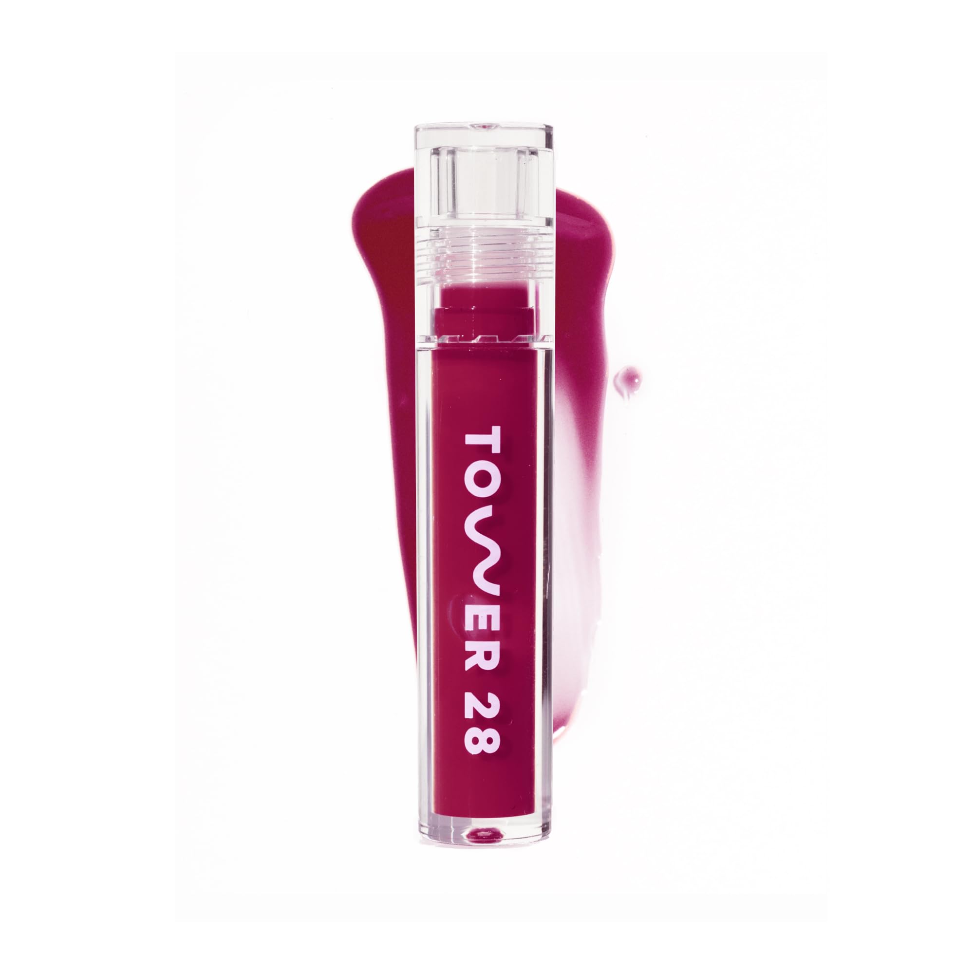 Tower 28 ShineOn Lip Jelly Wild cap shows non-sticky hydration for daily wear.