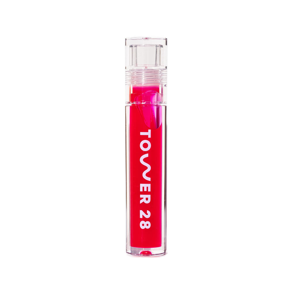 Tower 28 ShineOn Lip Jelly XOXO tube with nourished non-sticky finish