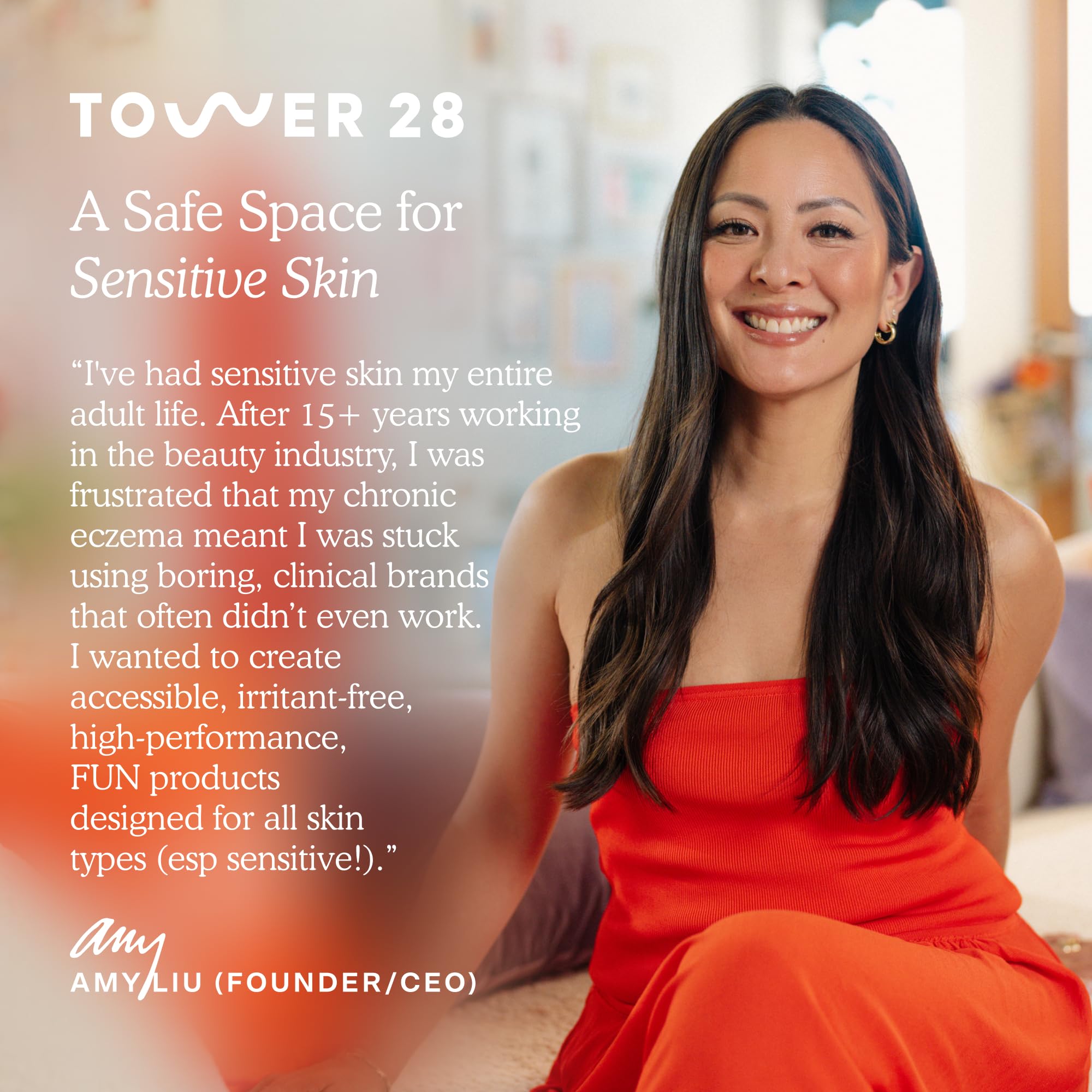 Tower 28 SOS daily rescue in-use on clean skin during a refreshing mist.