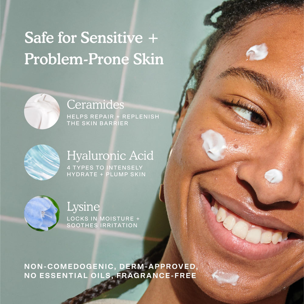 Tower 28 SOS cream with ceramides to replenish barrier and moisture.
