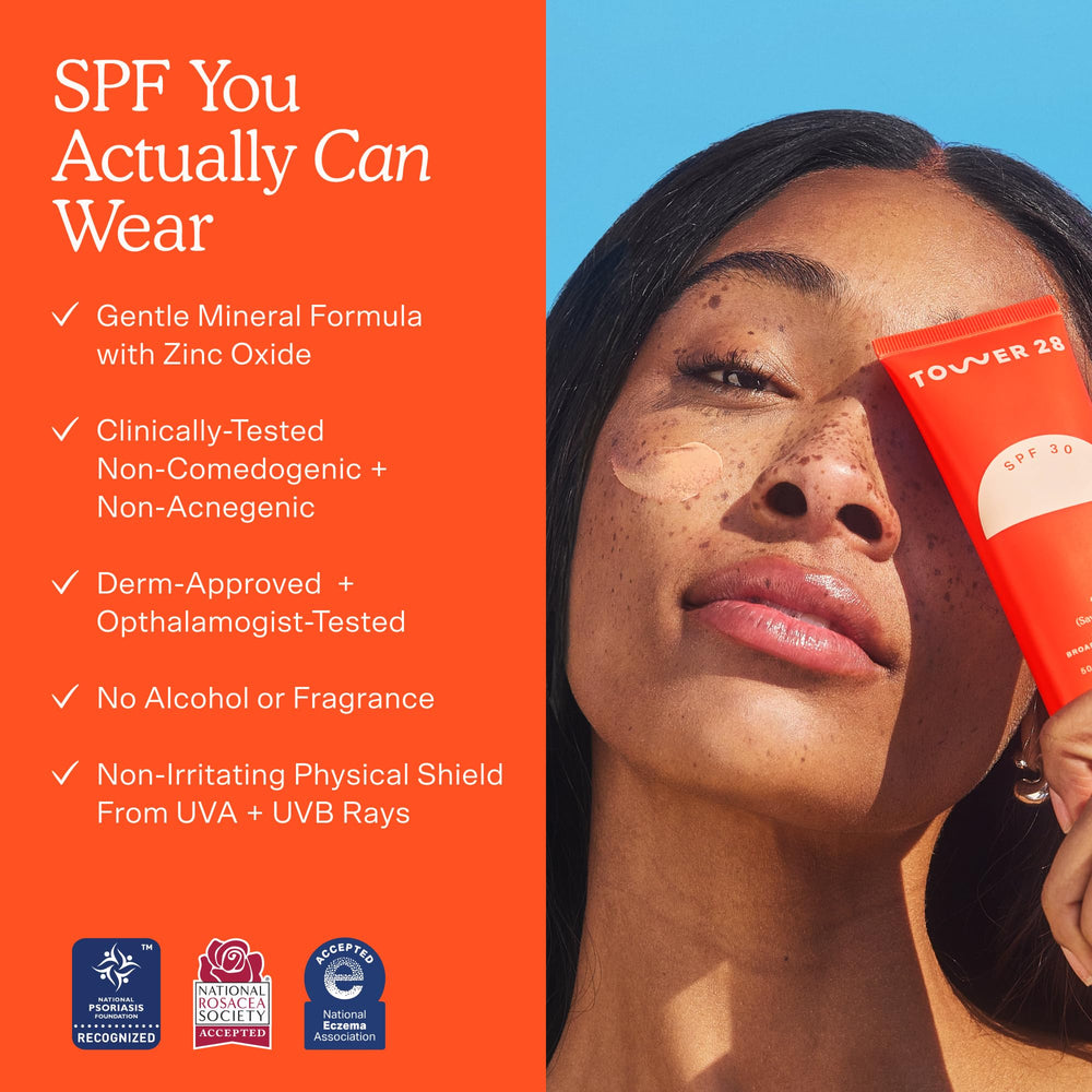 Tower 28 SOS Faceguard makeup-friendly formula that layers without pilling