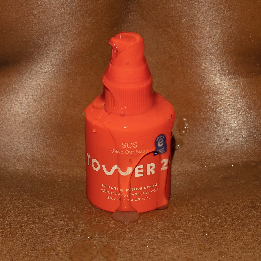 Tower 28 SOS Intensive Rescue Serum HOCl ingredient highlights barrier support and calming effect