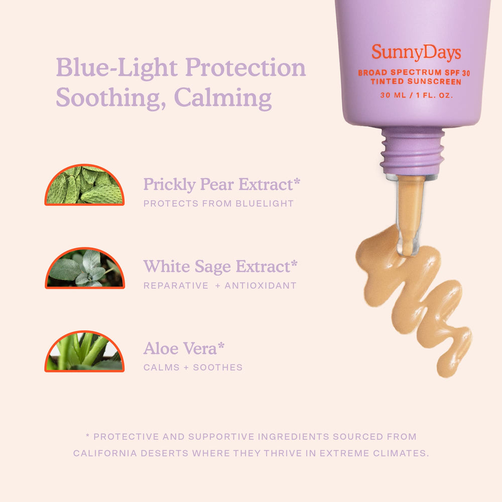 Tower 28 SunnyDays face application demonstrates buildable coverage with natural finish