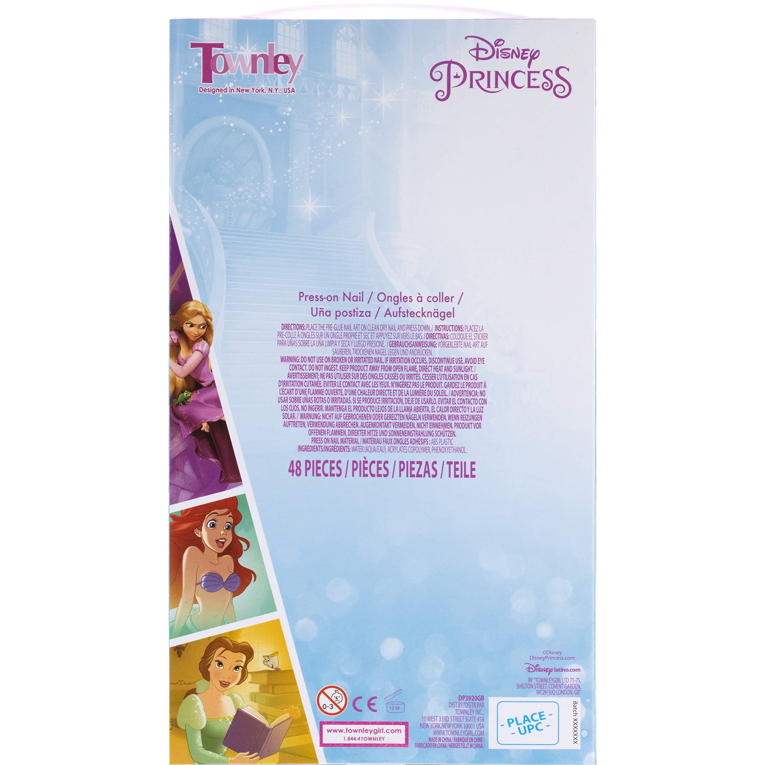 Townley Girl Disney Princess nails on hand showcase bright, removable nail art
