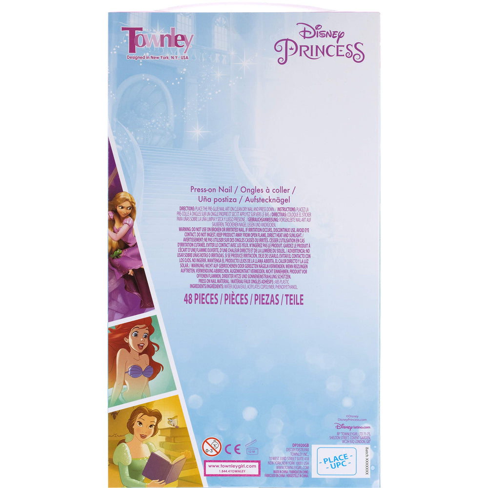 Townley Girl Disney Princess nails on hand showcase bright, removable nail art