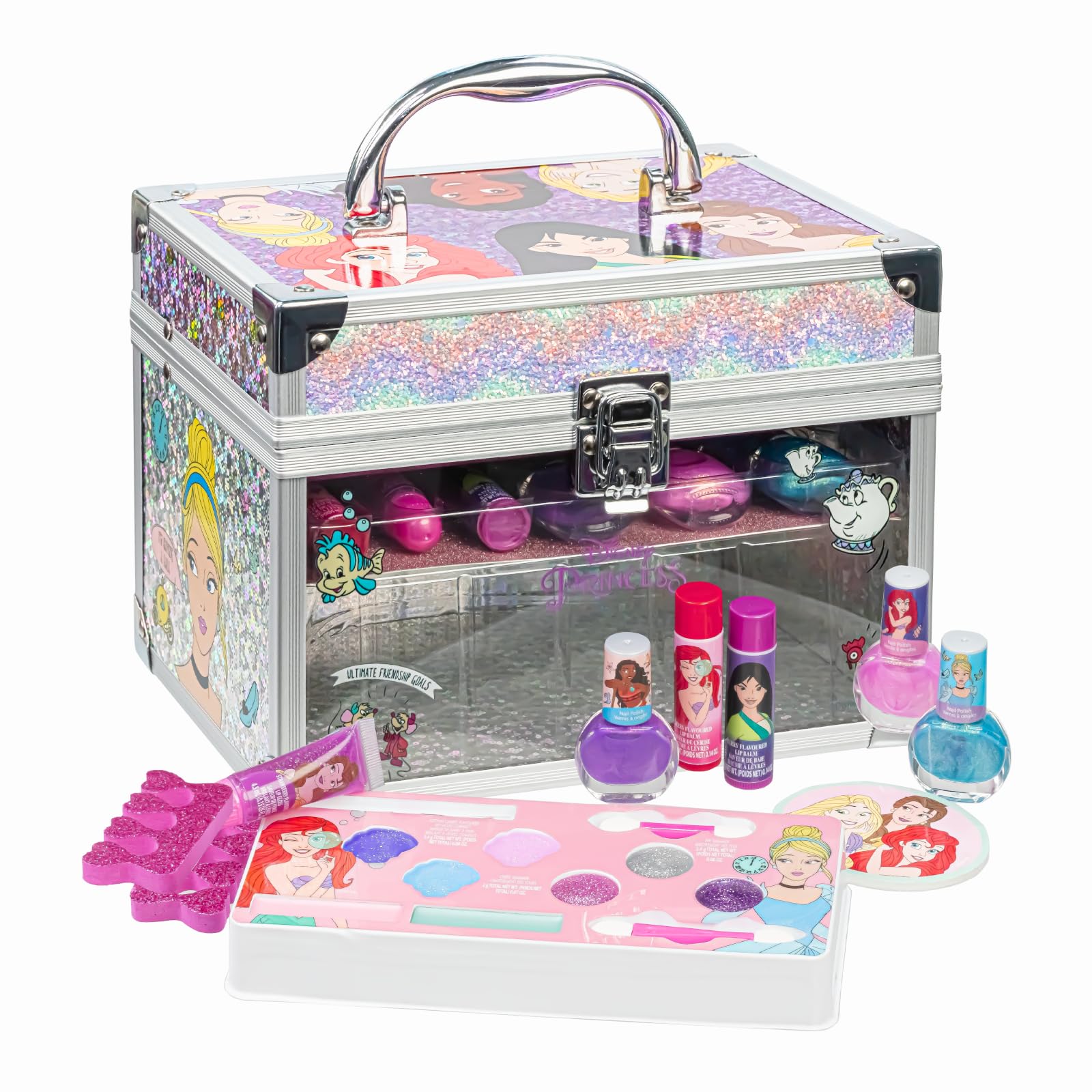 Townley Girl Disney Princess Train Case for organized playtime
