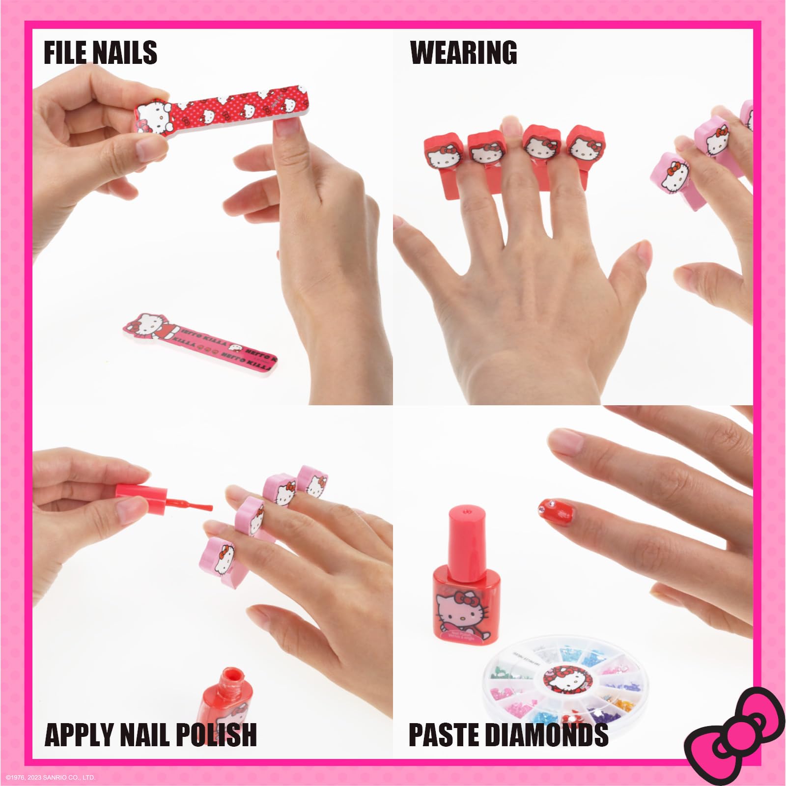 Townley Girl Hello Kitty nail polish set with toe spacers for playful pedicures.