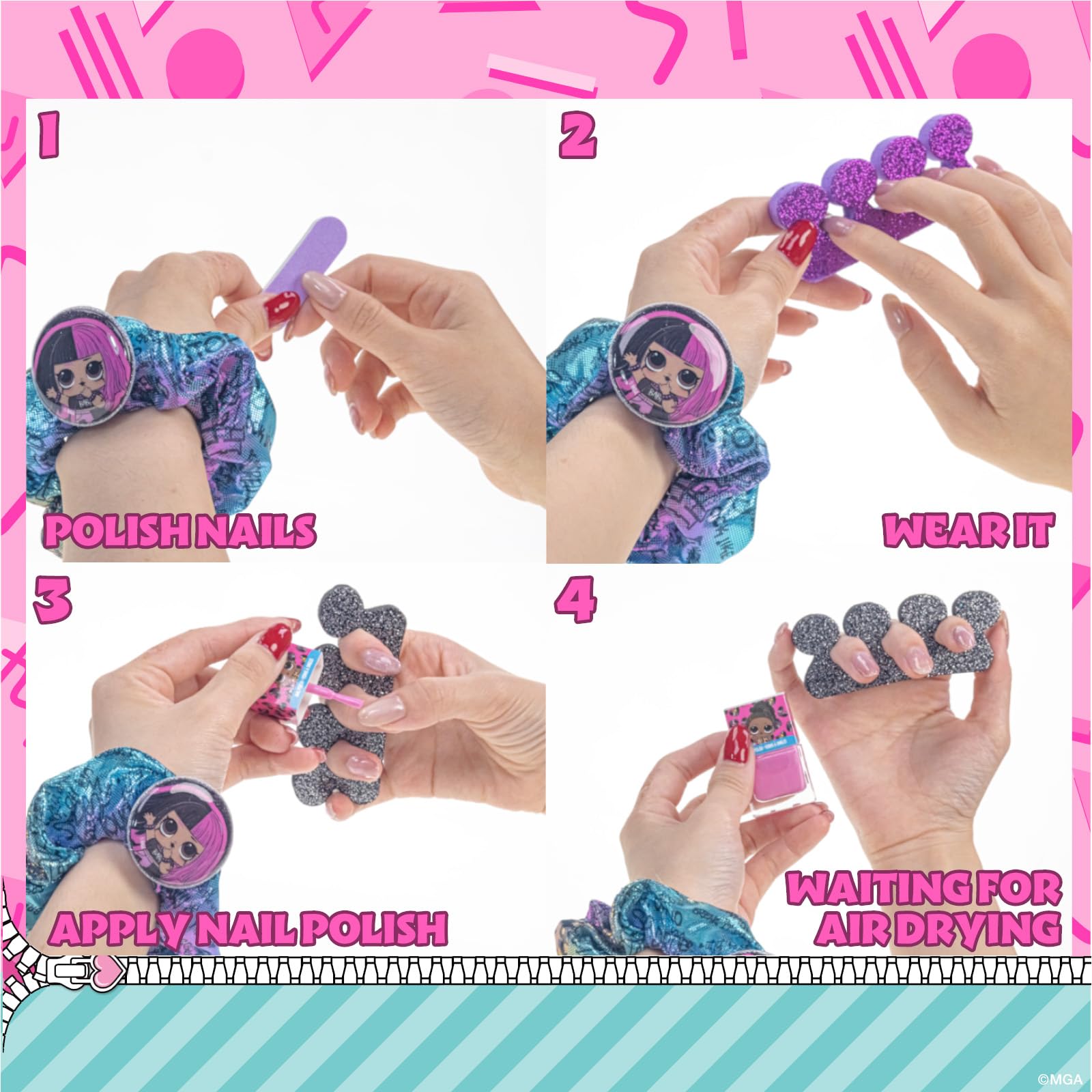 Townley Girl L.O.L. hair bows add charm to dresses and sleepover beauty play.