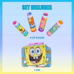 Townley Girl SpongeBob lipbalm strawberry emphasizes fruity flavor for kid-friendly lip care.