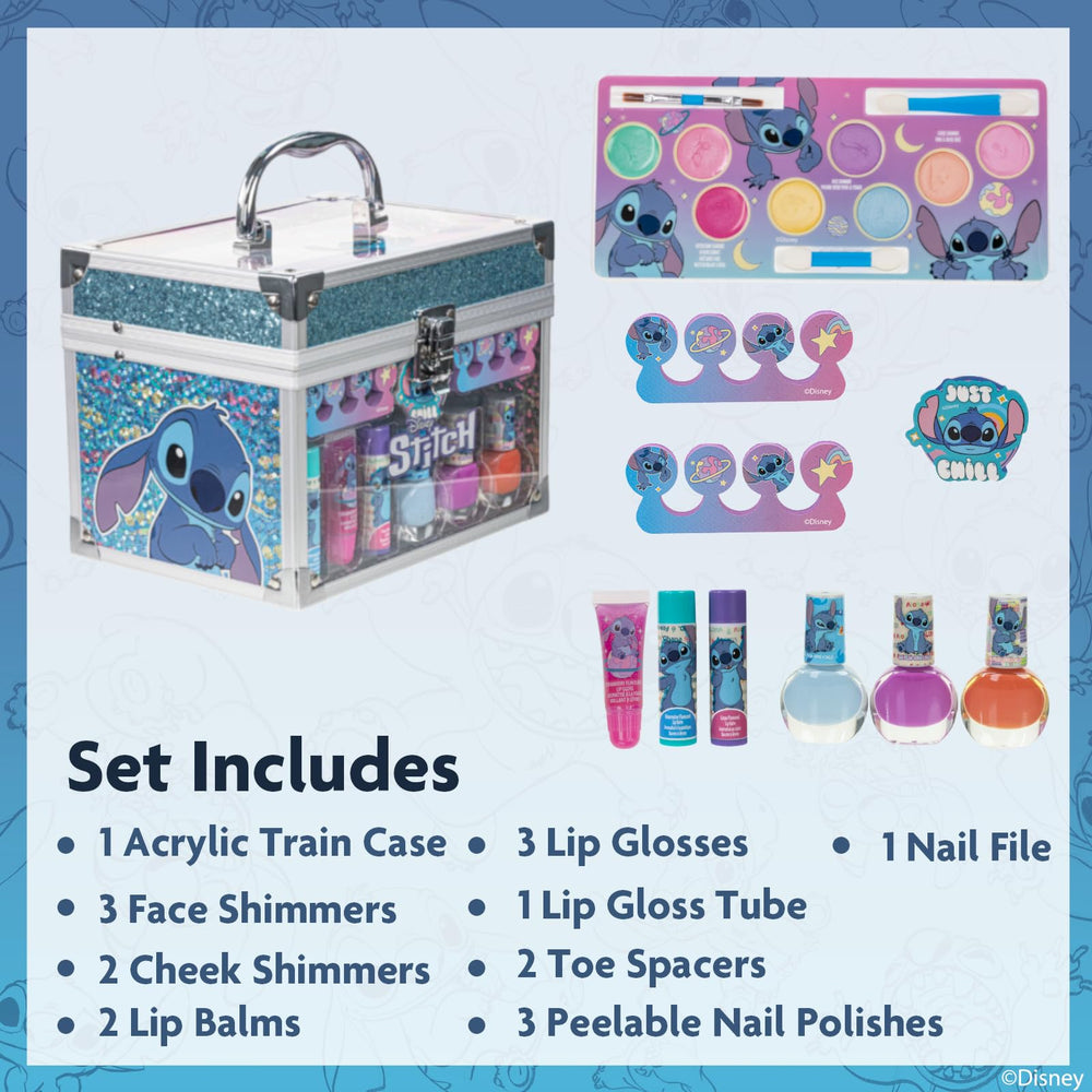 Townley Girl Stitch Train Case lip glosses in cotton candy flavor