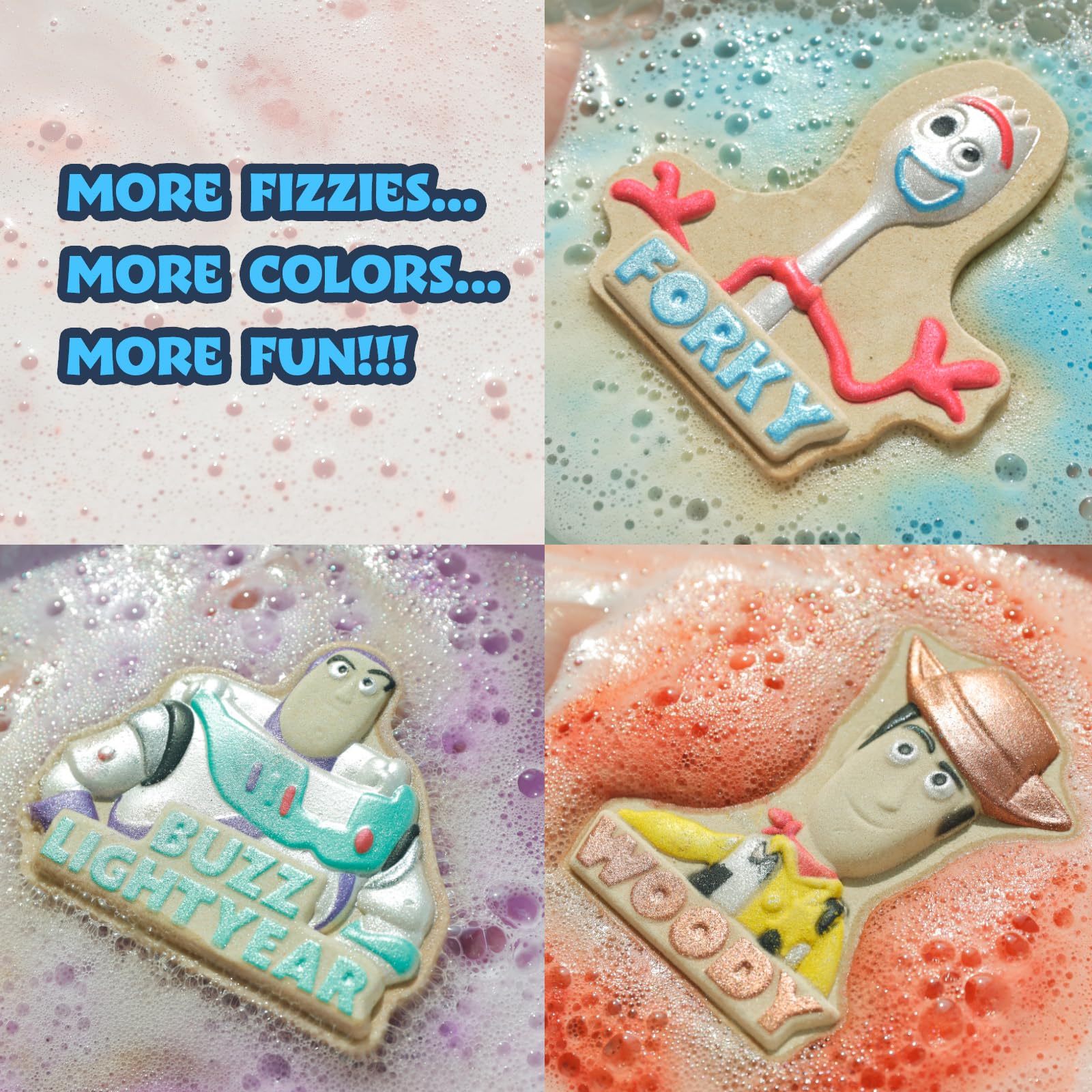 Townley Girl Forky bath bomb reveals rainbow swirls during bath