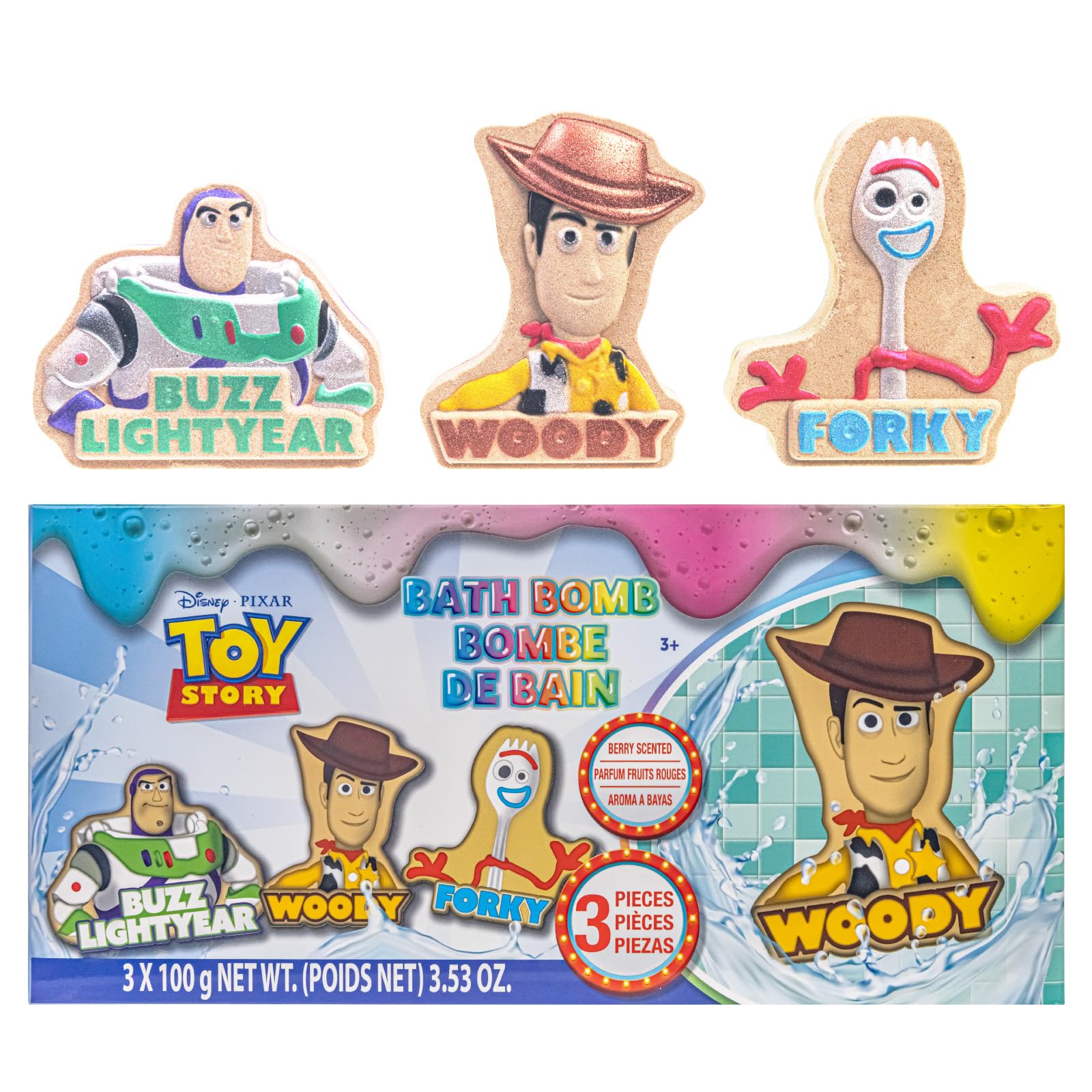 Townley Girl Woody bath bomb with bright colors for imaginative bath time play