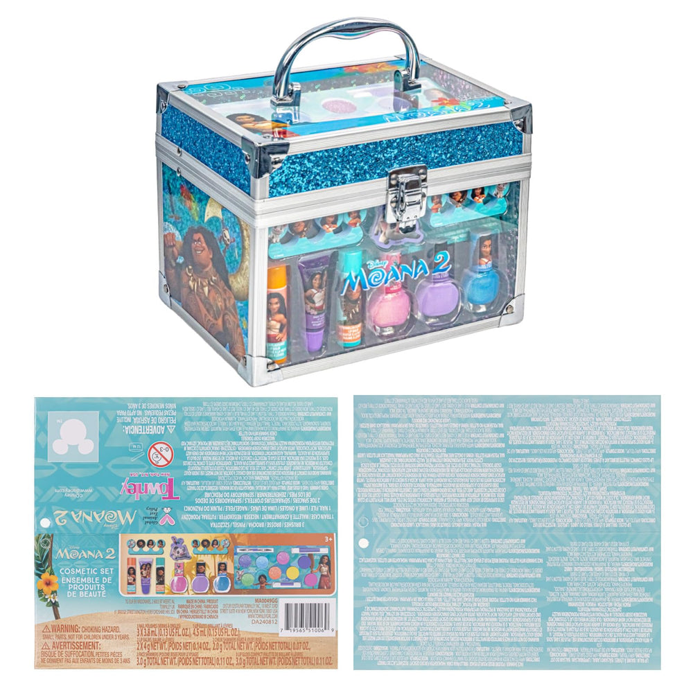 TownleyGirl Moana 2 Train Case cheek shimmers for rosy pretend spa moments