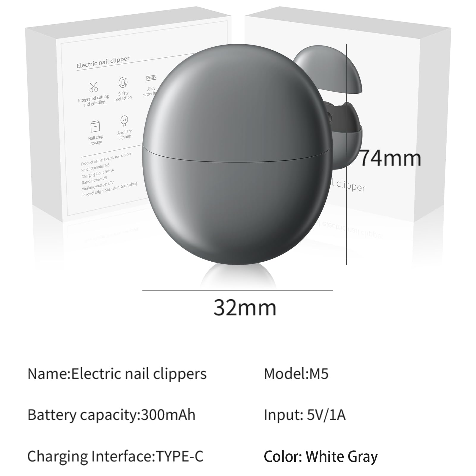 Toxicologist electric nail clipper compact travel size for on-the-go grooming