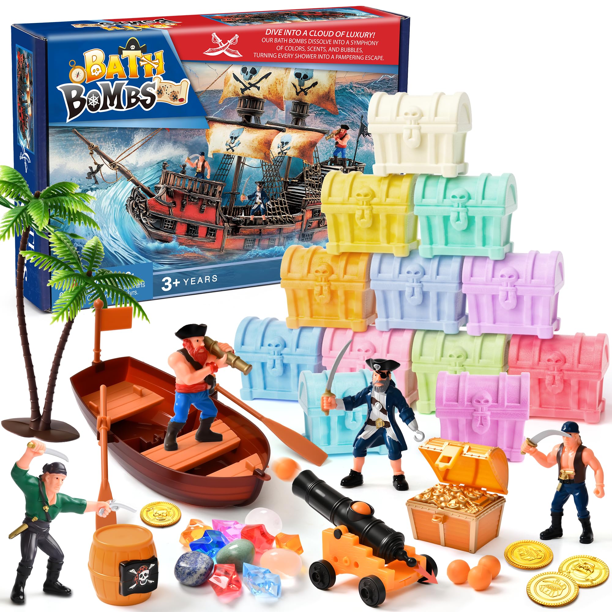 Toylink bath bomb reveals diving gems inside for playful treasure discovery