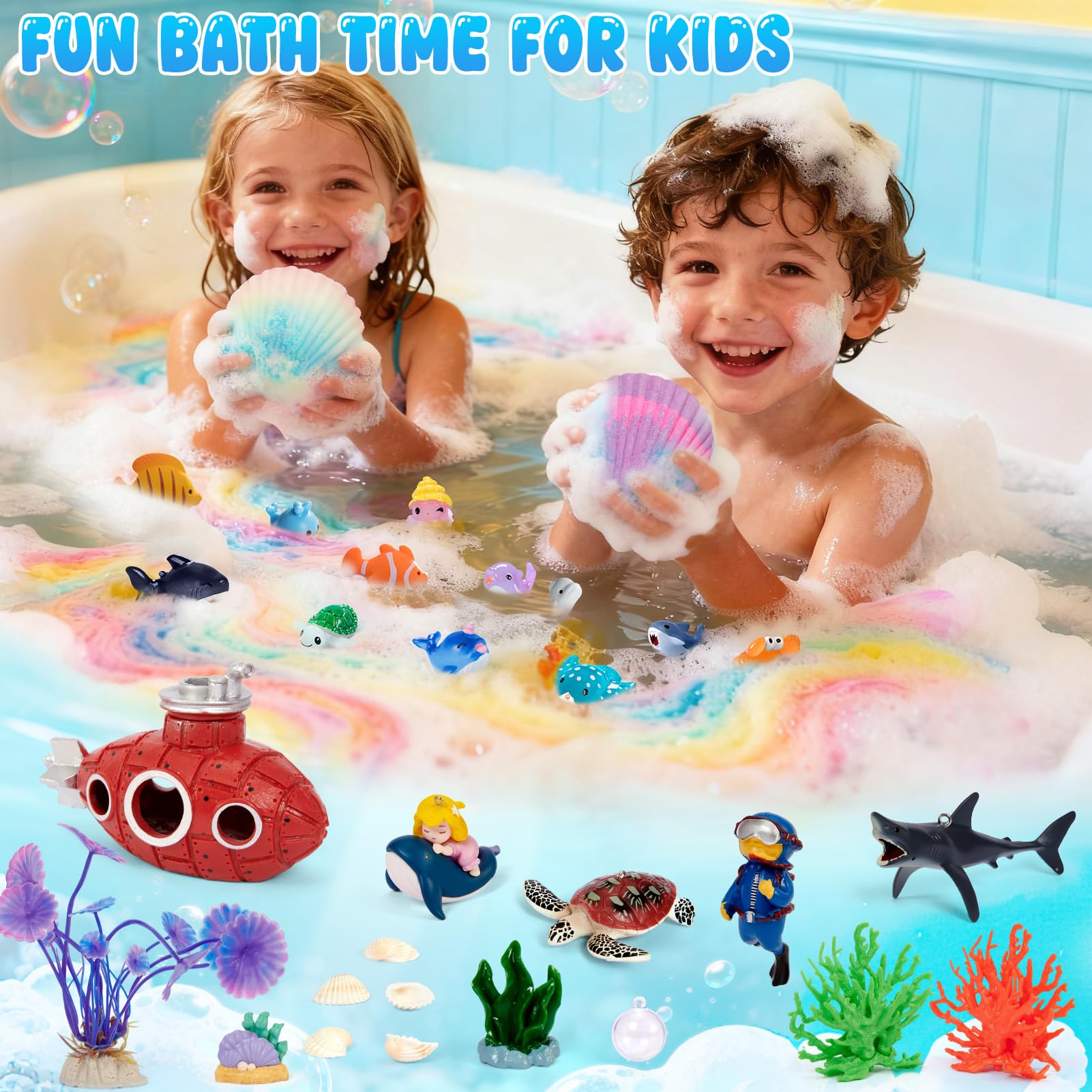 Toylink Ocean Bath Bombs handcrafted natural formula for gentle skin care.