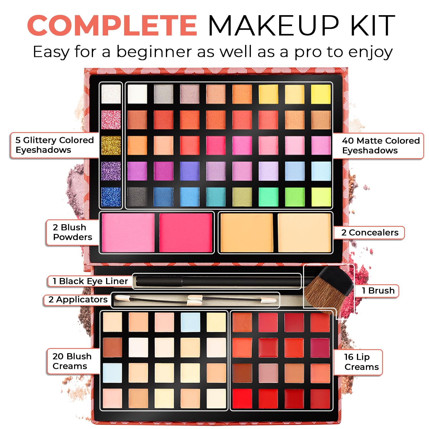 Toysical 86-colors palette shows versatile shades for teens' creative looks.