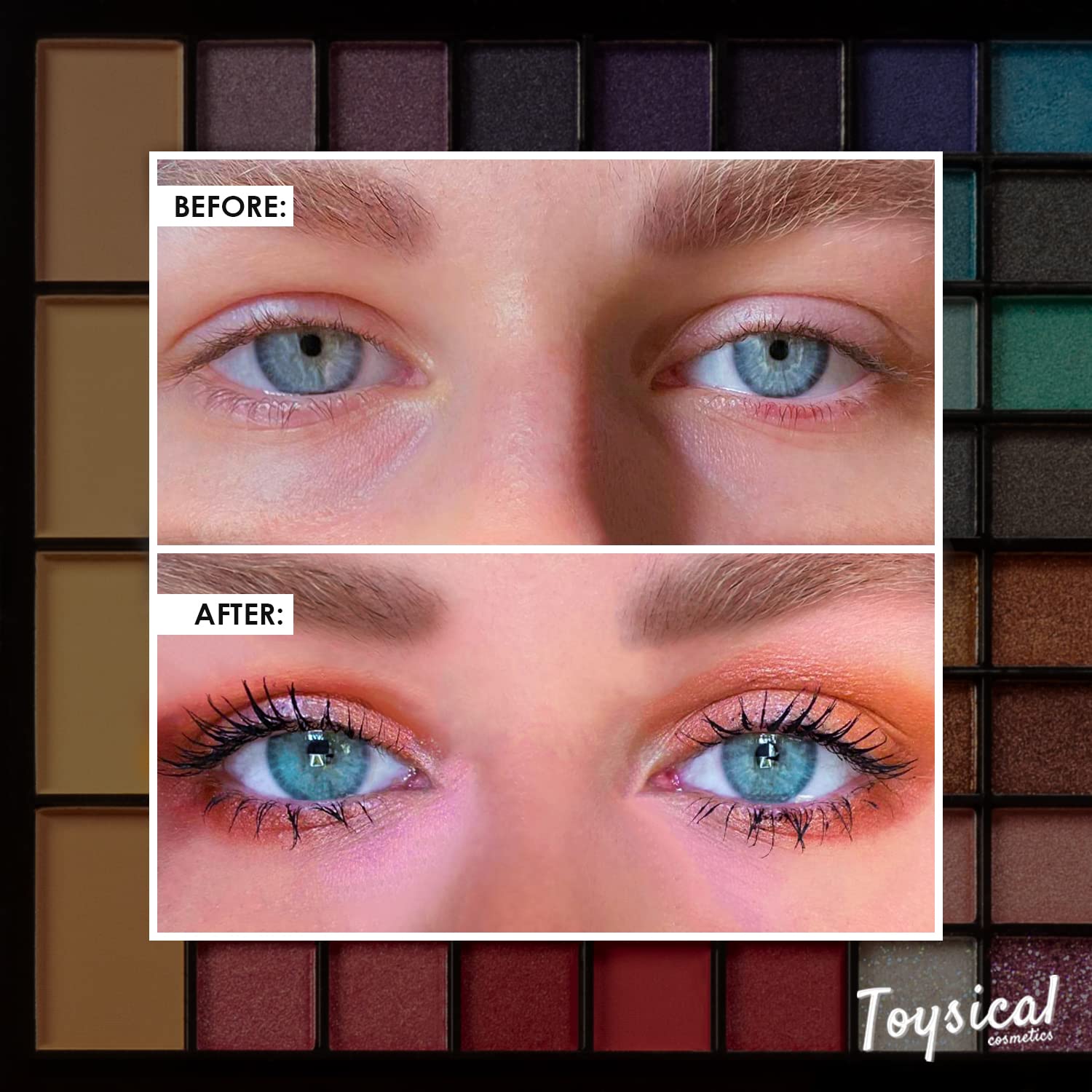 Toysical all-in-one makeup kit leather case folded mirror use highlights precise application