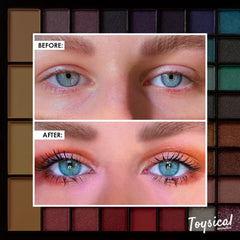 Toysical all-in-one makeup kit leather case folded mirror use highlights precise application