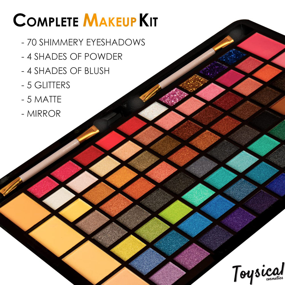 Toysical makeup kit tablet design with foldable mirror for easy on the go use