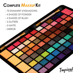 Toysical makeup kit tablet design with foldable mirror for easy on the go use