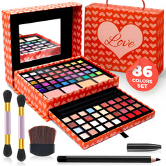 Toysical two-tier case closed, portable storage for teen makeup essentials.