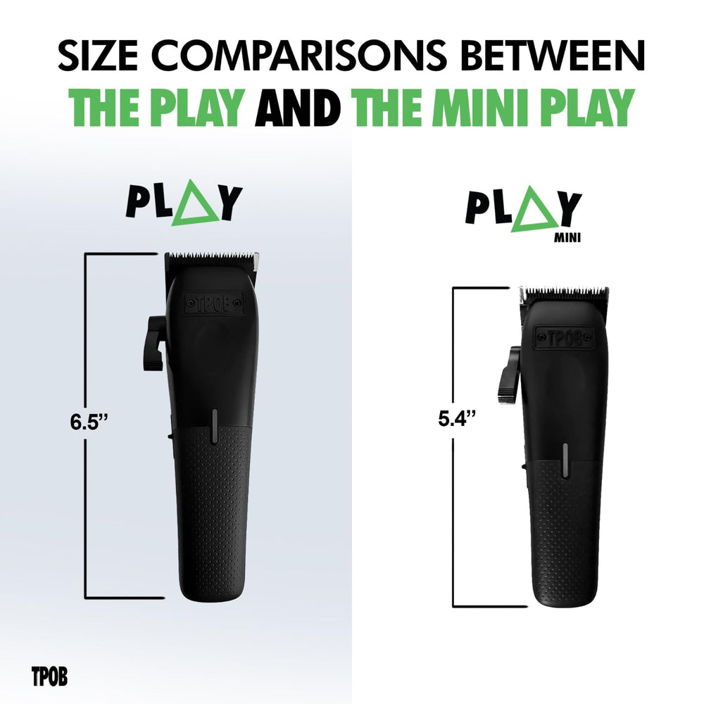 TPOB Mini Play includes six black guide combs for quick length options.