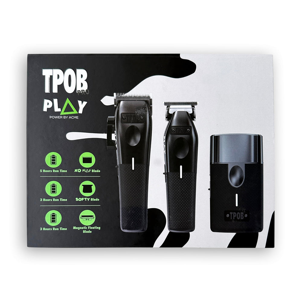 TPOB Play barber clipper rubber grips provide secure, comfortable handling.