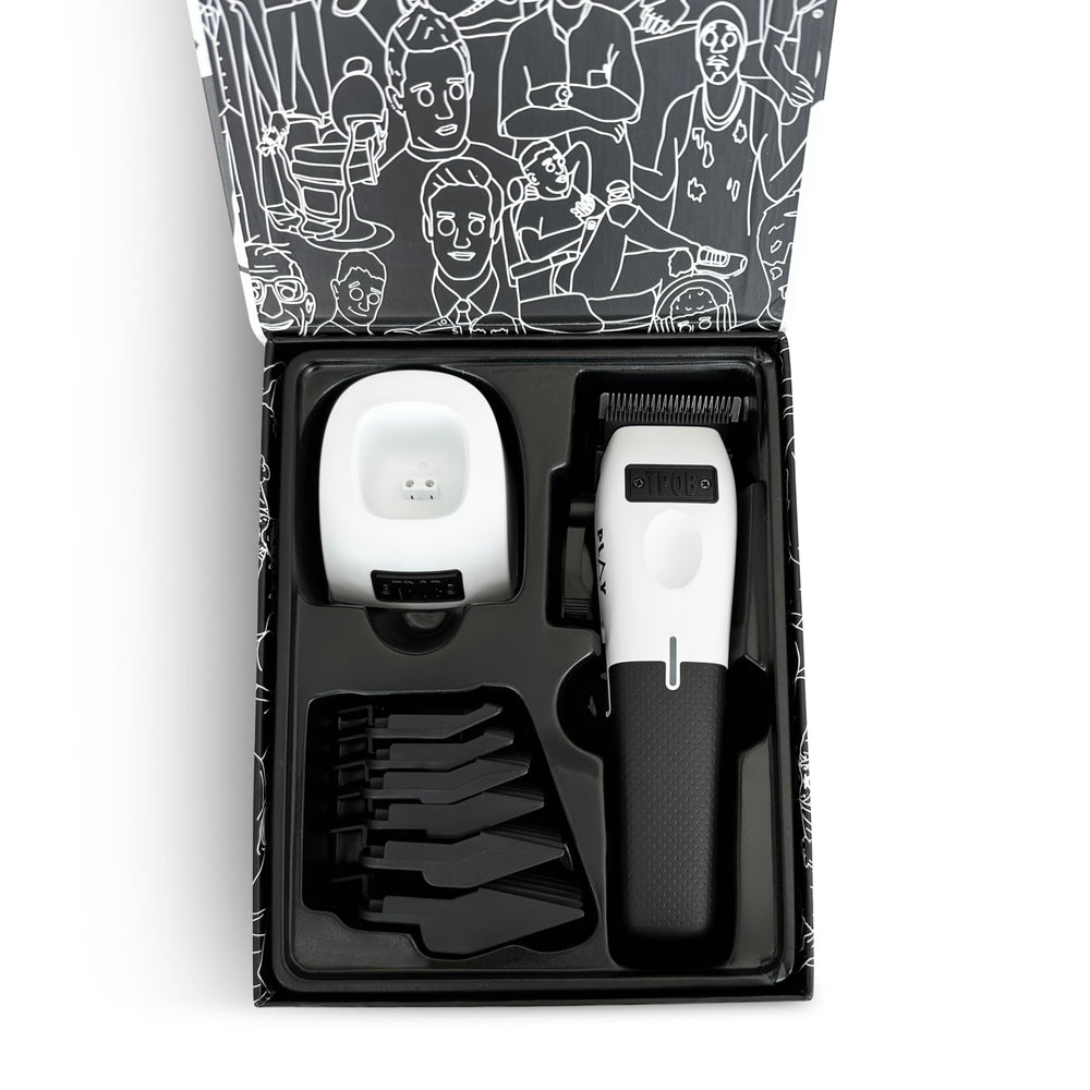 TPOB Play Barber Clippers charging base keeps clippers plugged in and ready.