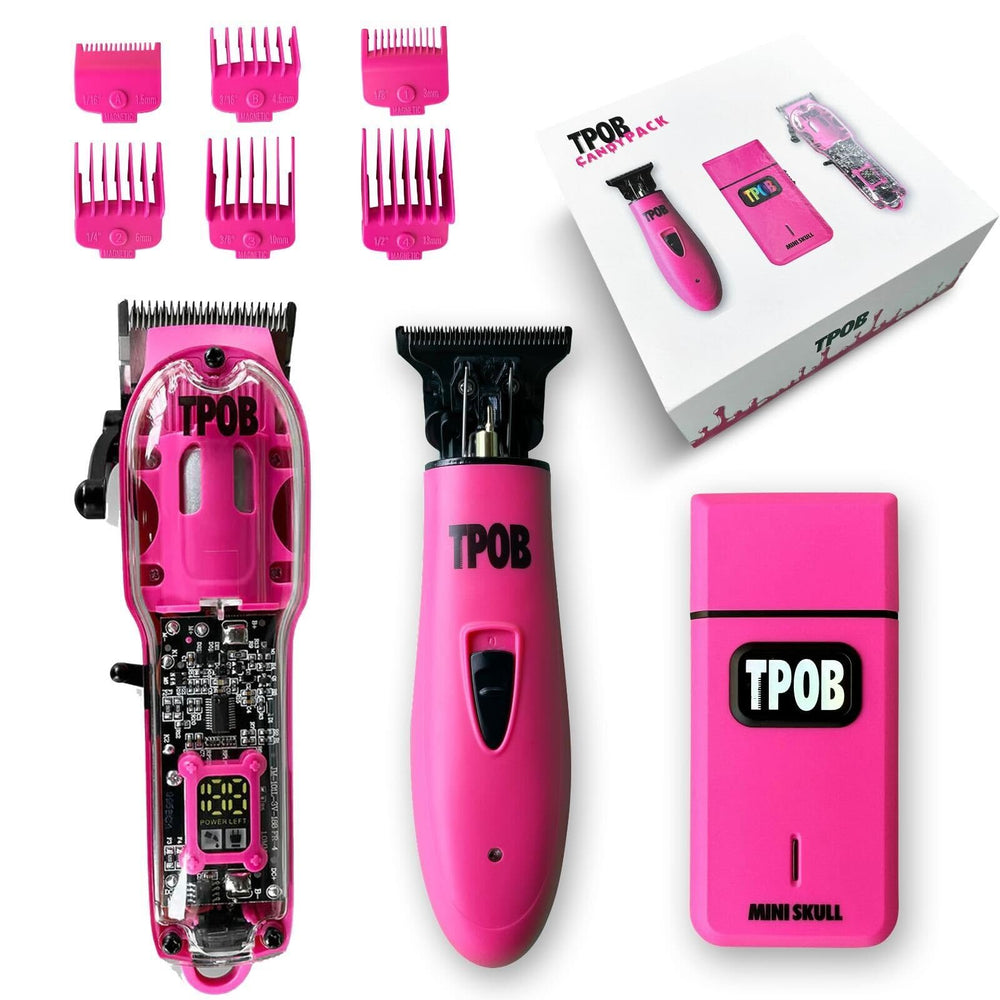 TPOB Slime 2 candy-pink clipper in action for precise fades
