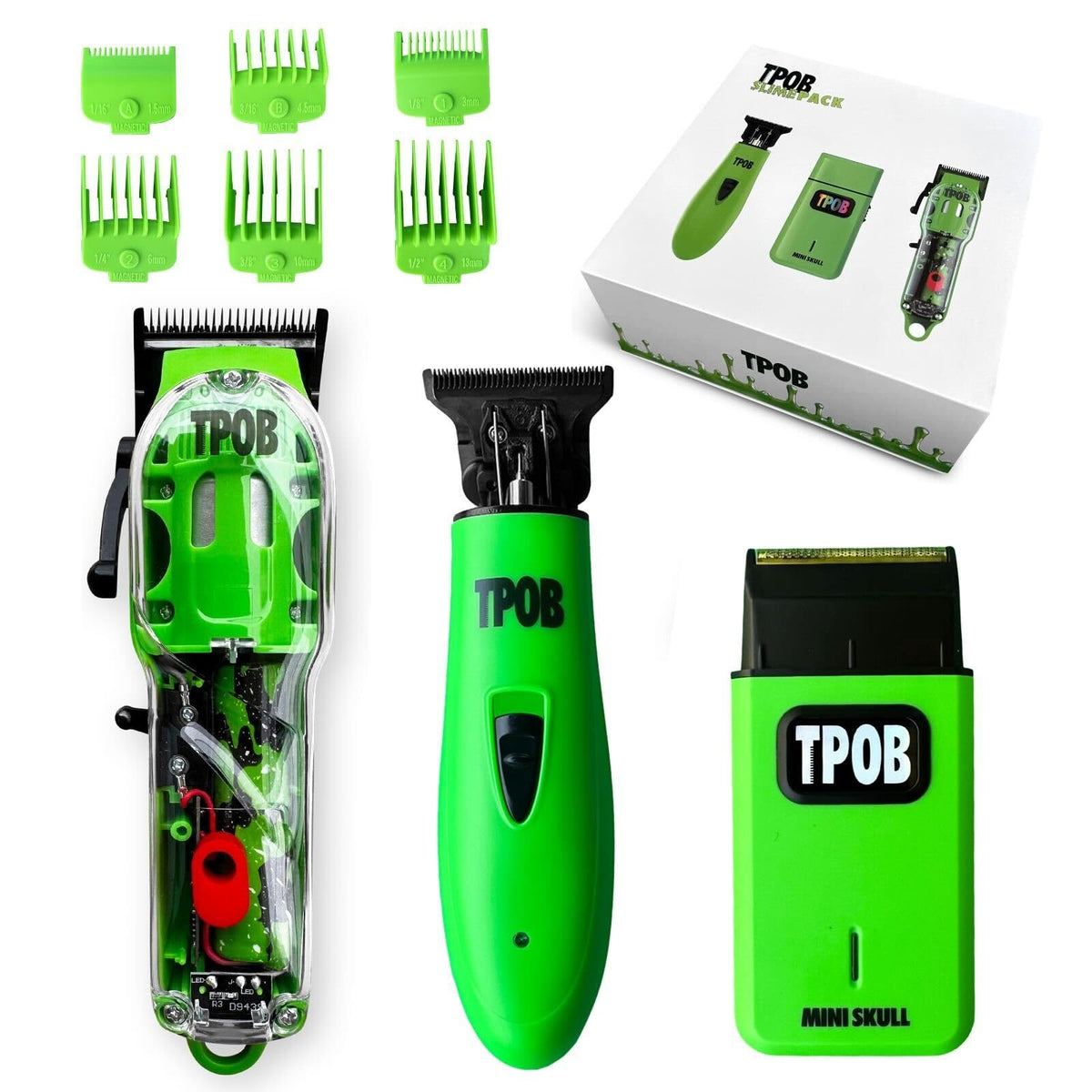TPOB Slime 2 clipper front view highlighting professional-cut potential.