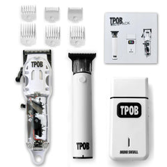TPOB Slime 2 cordless clipper in action for precise fades.